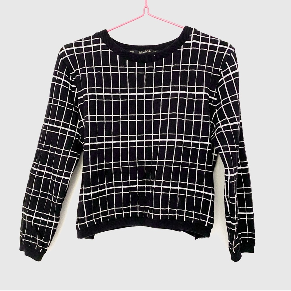 Zara Check Knit Pullover